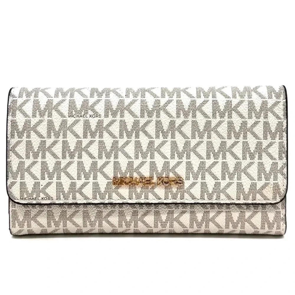Michael Kors Large trifold Wallet Vanilla/Brown